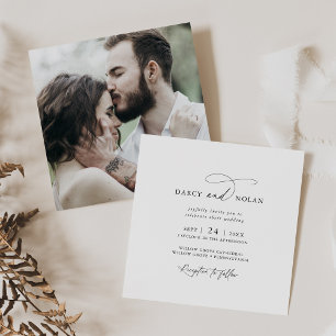 Charme élégant Photo Mariage moderne Invitations