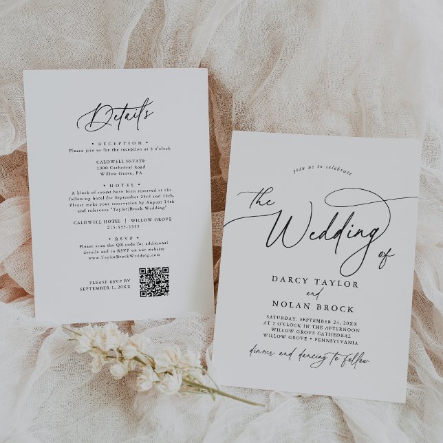 Charme élégant Simple Mariage Invitations avec RSV (Elegant Charm Simple Wedding Invitations with RSVP)