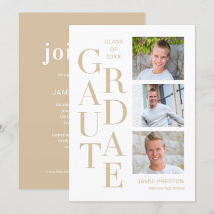 Charme empilé Editable Color Graduation Invitation