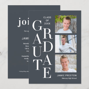 Charme empilé Editable Color Graduation Invitation