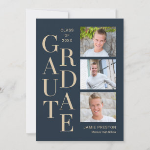 Charme empilé Editable Color Graduation Invitation