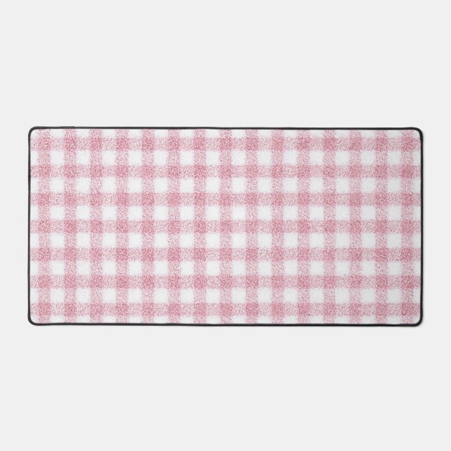Charme Gingham Rose et Blanc Velouté (Recto)