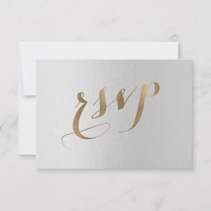 Charme Gold Foil Gris mariage RSVP