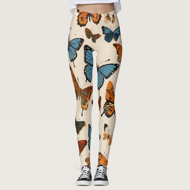 Charme Papillon imprimé Leggings pour les filles" (Devant)