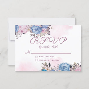 Charme parisien Rose Floral Wedding Réponse RSVP