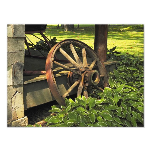 Charme rustique - Patiné Wagon Wheel Photographie (Devant)
