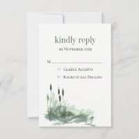 Charme Wildwood Reeds Wedding Carte RSVP