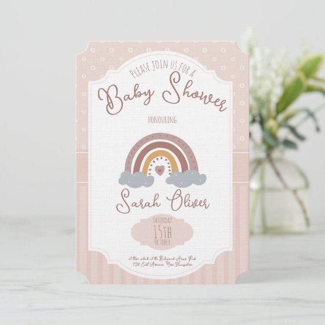 Charming Bubblegum Delight Baby Shower Invitations (Debout devant)