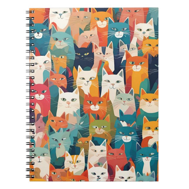 Charming Cat Collage Carnet - Design dynamique (Devant)