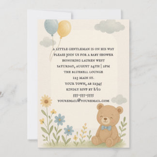 Charming Cub Baby Shower Invitation
