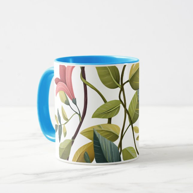 Charming Floral Print Coffee Mug (Devant gauche)