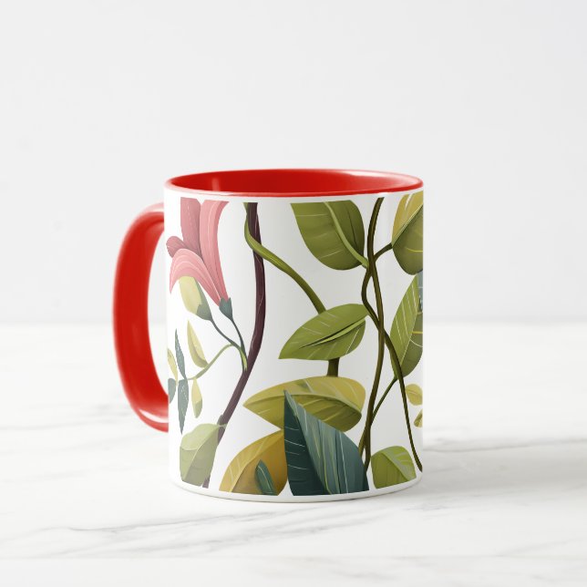 Charming Floral Print Coffee Mug (Devant gauche)