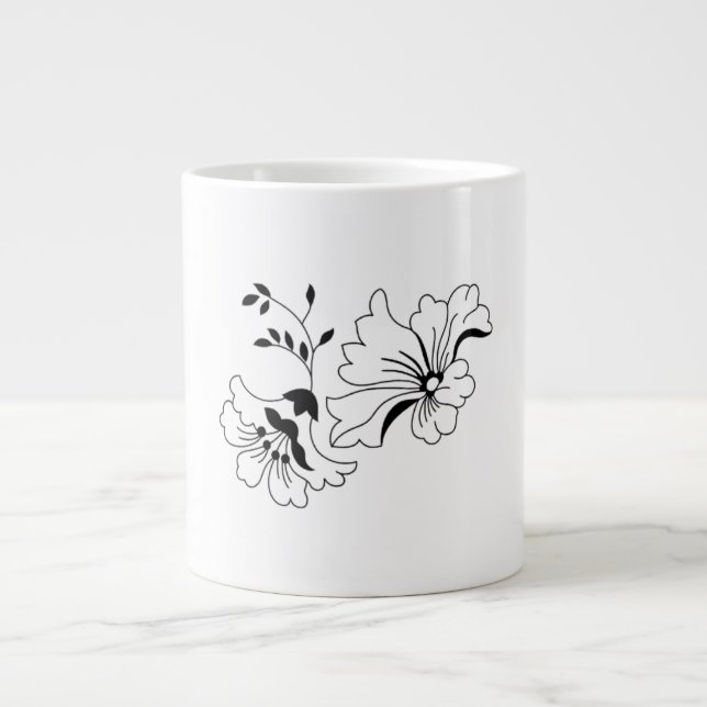 Charming Flower Pattern Artistic Coffee Mug (Devant)