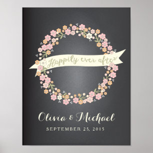 Charming Garden Floral Wreath II Poster Mariage