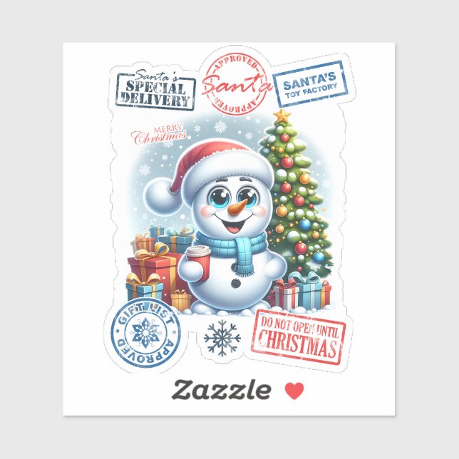 Charming Holiday Snowman Sticker (Feuille)