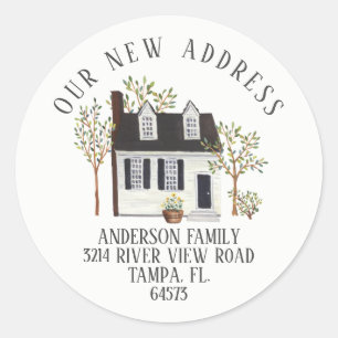 Charming House Our New Address Étiquette Sticker