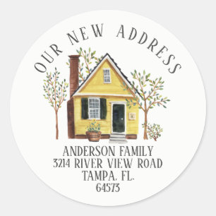 Charming House Our New Address Étiquette Sticker