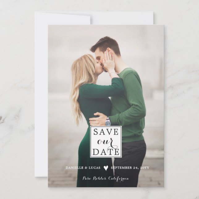 Charming Love Modern Save the Date Carte photo (Devant)