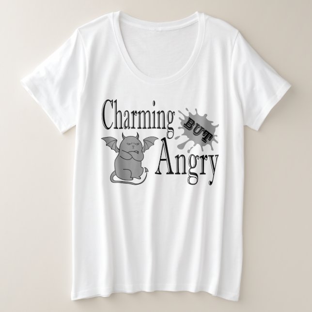 Charming mais en colère petit chat diable drôle ci (Design devant)
