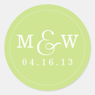 Charming Mariage Monogram Sticker - Lime
