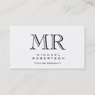 Charming Moderne Monogramme Blanc Propre Carte de 