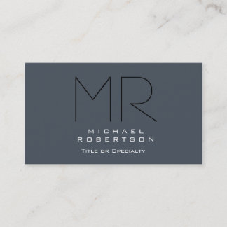 Charming Moderne Monogramme Gris Carte de visite p