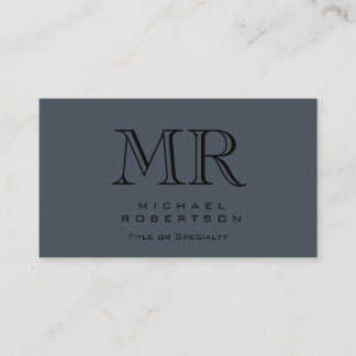 Charming Moderne Monogramme Gris Carte de visite p
