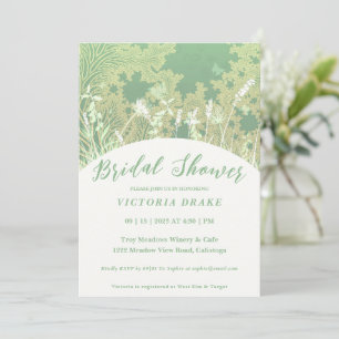Charming Painage Foliage Bridal Shower Invitation