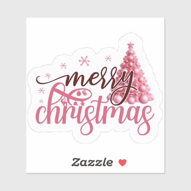 Charming Pink Christmas Sticker (Feuille)