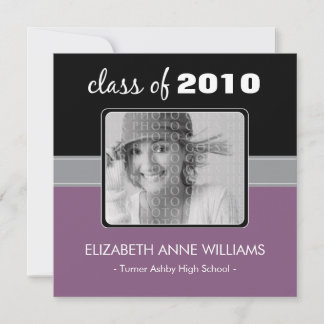 Charming Plum Custom Graduation Faire-part