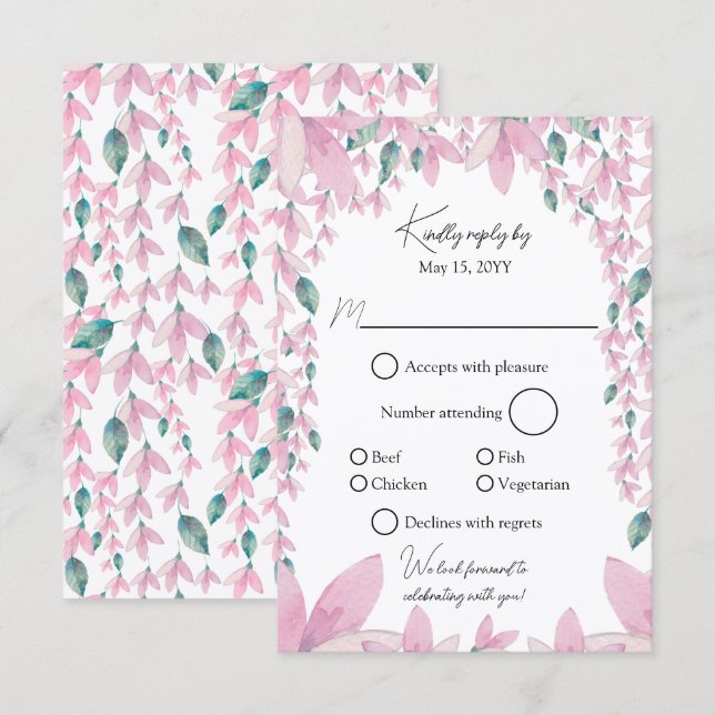 Charming Rose Wisteria RSVP (Devant / Derrière)