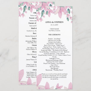 Charming Wisteria Floral Wedding Programme