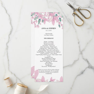 Charming Wisteria Floral Wedding Programme