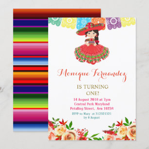 Charra Mexicaine Anniversaire Invitation Girl