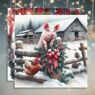 Charte ferme de Noël de porc et de poulet Personna