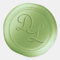 Chartreuse 2 Lettre Monogramme Stickers Sceau cire