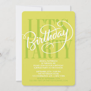 CHARTREUSE FÊTE D'ANNIVERSAIRE INVITATION