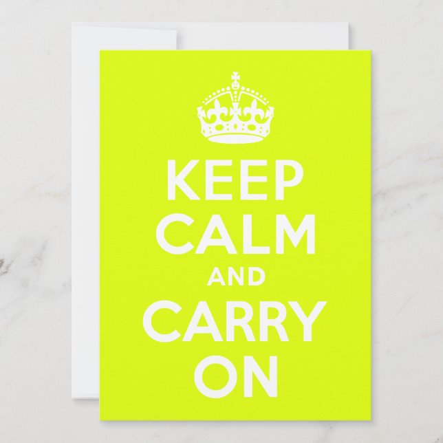 Chartreuse Keep Calm and Carry On (Devant)