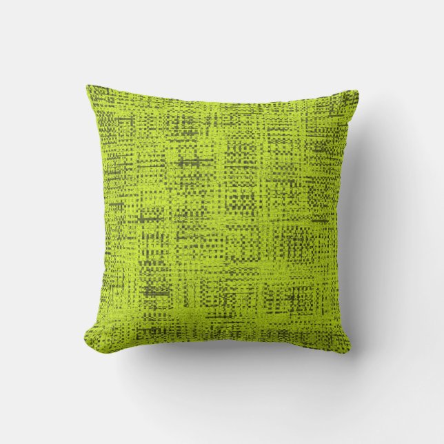 Chartreuse Tweed Lance Oreiller Extérieur (Recto)