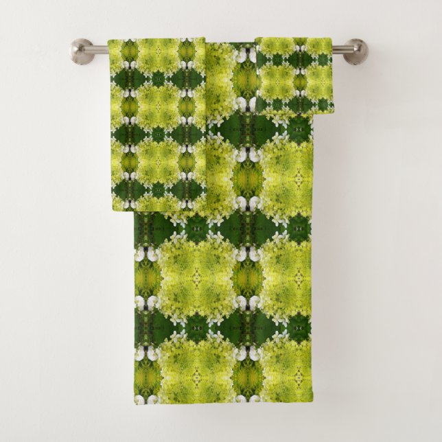 Chartreuse Vert Abstrait Hydrangea Blooms Motif (En situation)