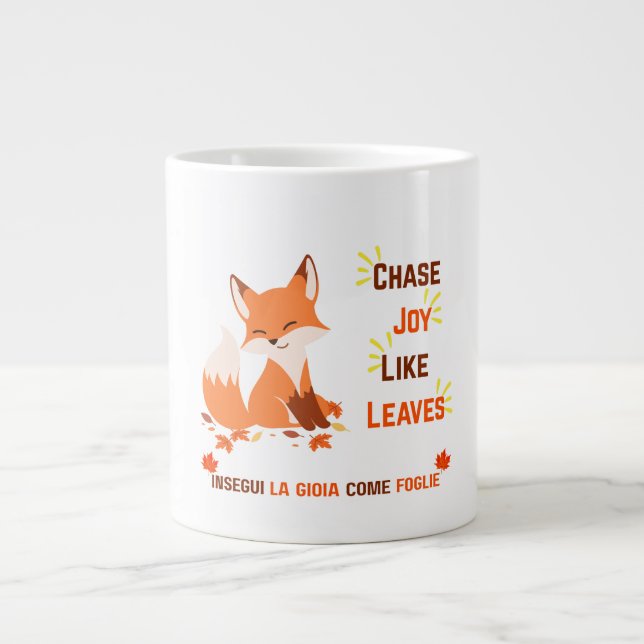 Chase Joy Comme Feuille - Bilingue Autumn Fox Mug (Devant)