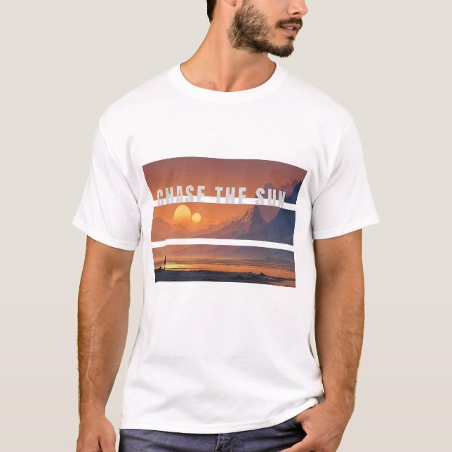 Chase The Sun T-Shirt Graphique Coucher de Soleil  (Devant)