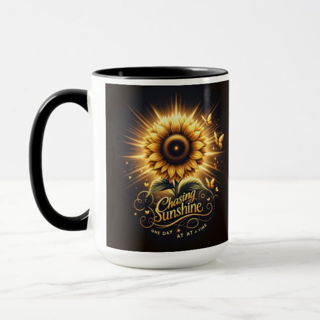 Chasing Sunshine Mug - Inspirer la Coupe du Café, (Gauche)