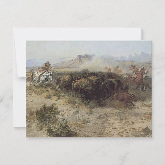 Chasse au bison n° 26 par CM Russell, Indiens vint (Devant)