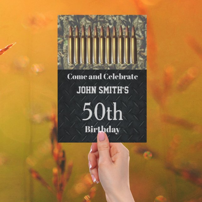 Chasse au Camo Ammo fête d'anniversaire Invitation (Créateur téléchargé)