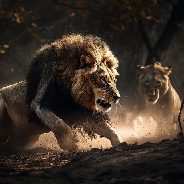 Chasse Au Lion Et À La Lionne Ensemble Puzzle Jigs (Créateur téléchargé)