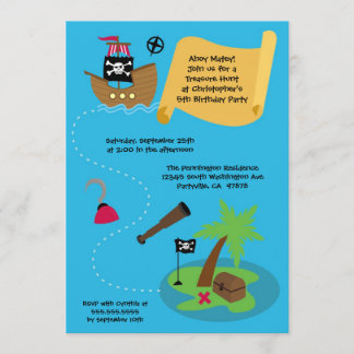 Chasse au trésor Invitation à la fête d'anniversai
