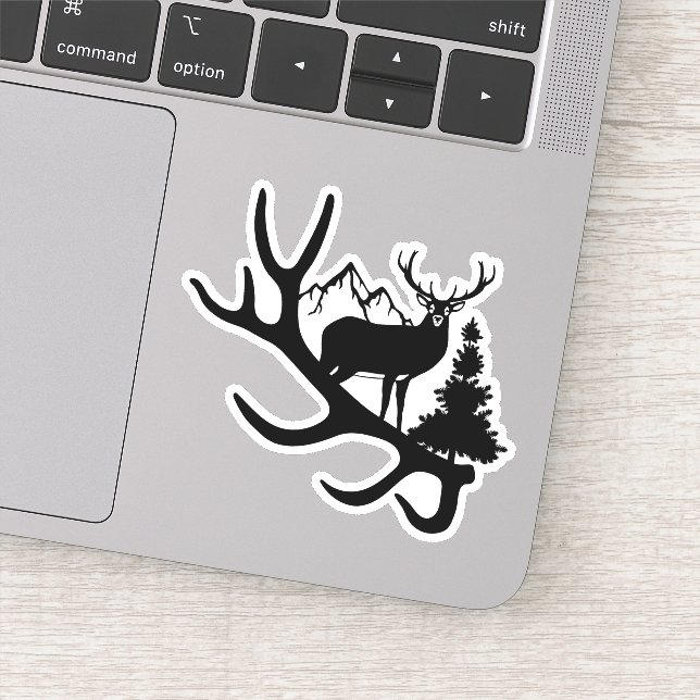 Chasse au wapiti de cerf en plein air Sticker déco (Détail)