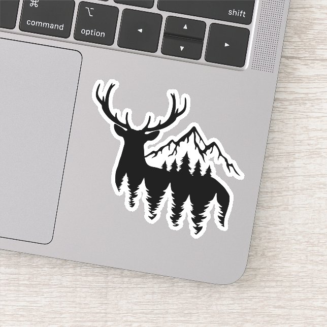 Chasse au wapiti de cerf en plein air Sticker déco (Détail)