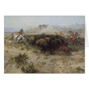 Chasse aux bisons n° 26 par CM Russell, Indiens d'